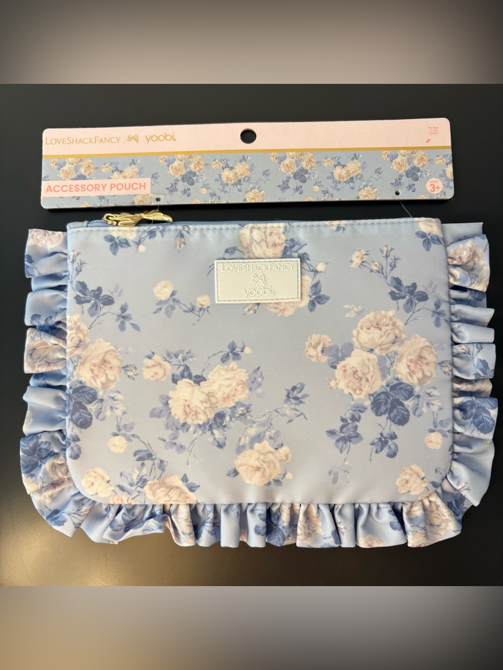 NWT LoveShackFancy x Target - Yoobi Everblooming Rosettes Ruffle Accessory Pouch